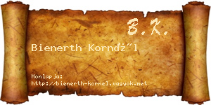 Bienerth Kornél névjegykártya